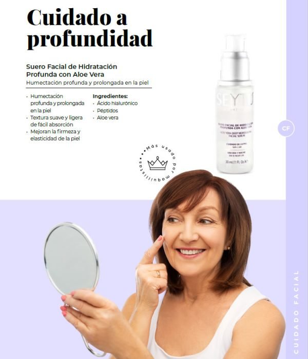 uero facial de hidratación profunda con aloe vera seytu